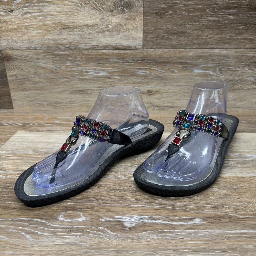 Grandco Multicolor Gem Thong Sandals Women's Size 10